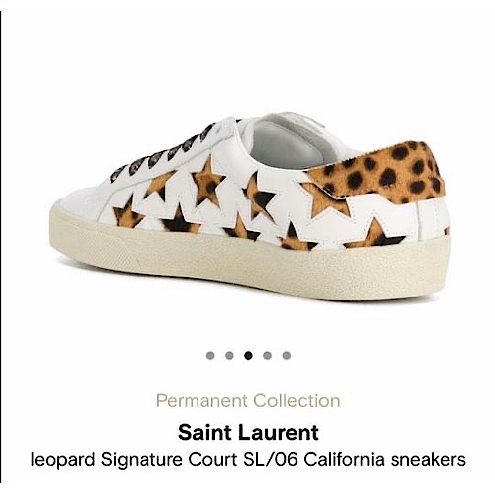 Saint Laurent Leopard Leather Sneakers Size 40.5